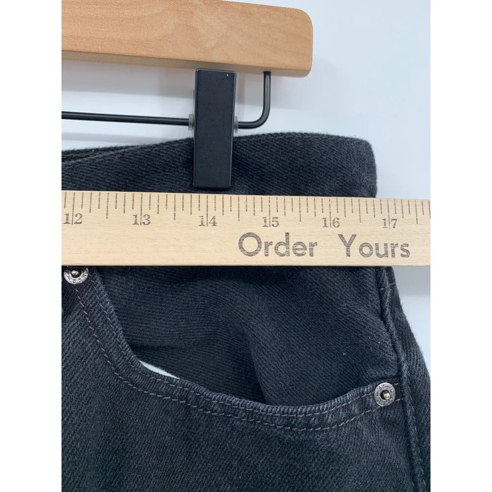 Levis 505 Jeans Mens 34x30 Black Regular Fit Straight Leg Denim Pants